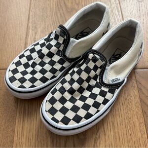 Vans Kids Classic Checkerboard Slip-On Shoe - Size 13 - Black & White - EUC